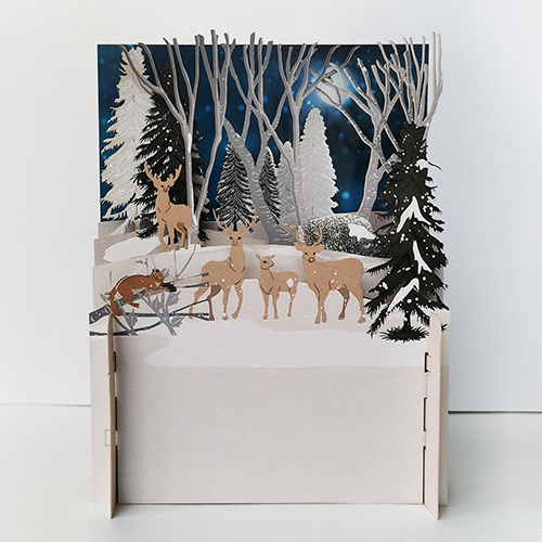 Deer In Winter Woods Card - Click Image to Close