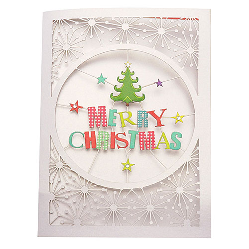 Merry Christmas With Tree Card - Click Image to Close