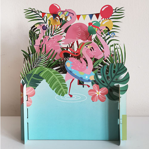 Flamingo Balloons Card - Click Image to Close