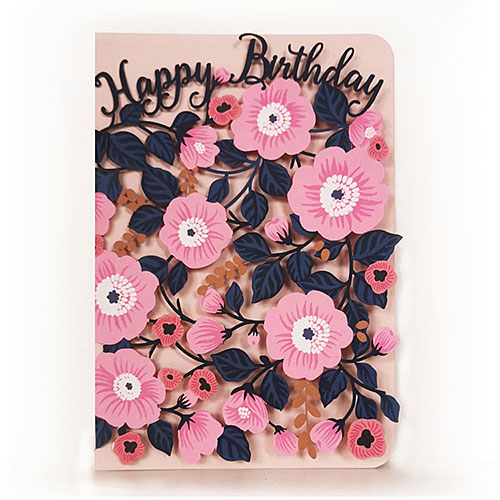 Pink Anemones Birthday Card - Click Image to Close