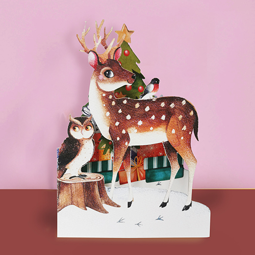 Christmas Deer And Friends Card - Click Image to Close