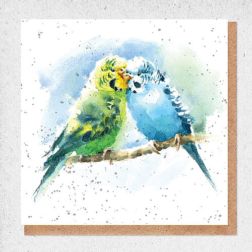 Pair Of Parakeets Card - Click Image to Close