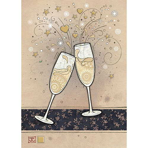 Champagne Glasses Card - Click Image to Close