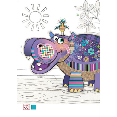 Holly Hippo Card - Click Image to Close