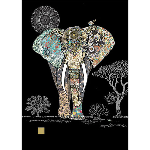 Deco Elephant Card - Click Image to Close