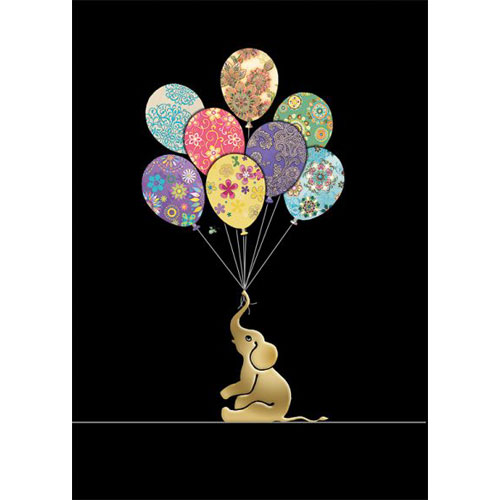 Elephant Balloons Card - Click Image to Close