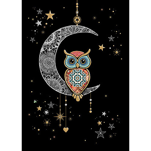 Moon Owl Card - Click Image to Close