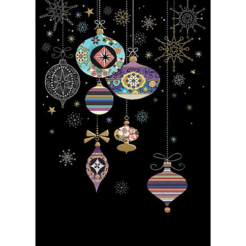 Patterned Baubles Card - Click Image to Close