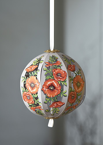 Orange Poppies Card (Hanging Ball) - Click Image to Close