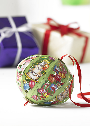 Cake & Presents Card (Hanging Ball) - Click Image to Close