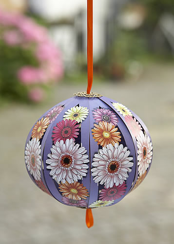 Multi Gerber Daisy Purple Card (Hanging Ball) - Click Image to Close