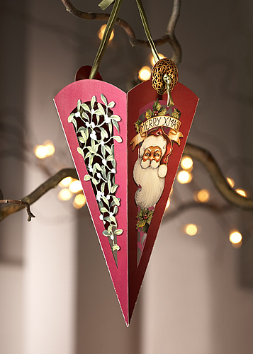 Santa Card (Hanging Cone) - Click Image to Close