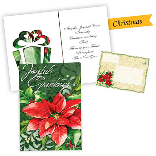 Joyful Greetings Christmas Card with Garden Flag - Click Image to Close