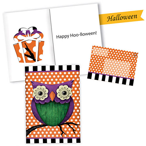 Happy Hoo-lloween Card with Garden Flag - Click Image to Close