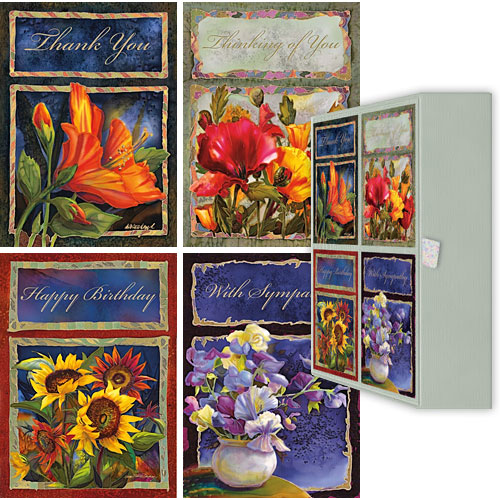 Beautiful On Silk Greeting Card Set (Nancy Cawdrey) - Click Image to Close