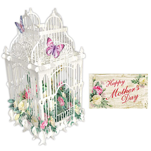 Flower Cage Card with Gift Tag (Mother's Day) - Click Image to Close