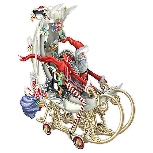 Santa's Moon Sleigh with Gift Tag - Click Image to Close