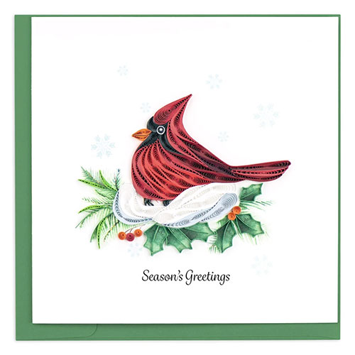 Snowy Christmas Cardinal Card - Click Image to Close