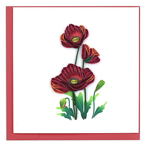 Red Poppies Card - Click Image to Close