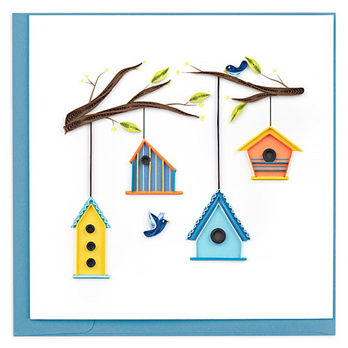 Birdhouse Tree Card - Click Image to Close