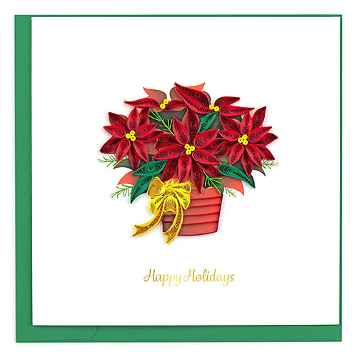 Potted Poinsettia Card - Click Image to Close