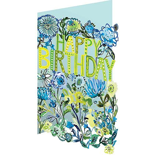 Blue Flowers Card - Click Image to Close