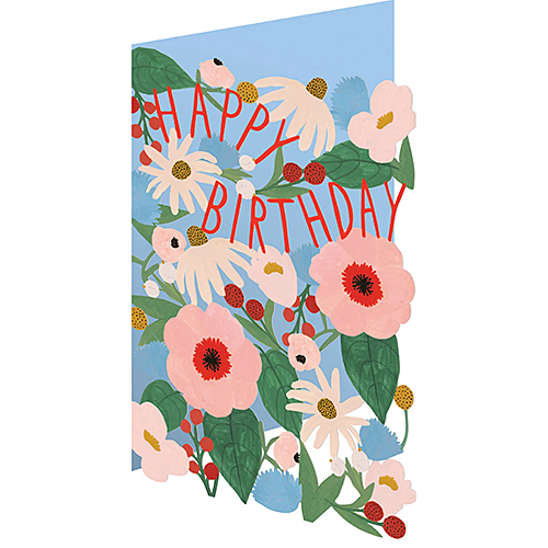 Pink Flowers Card - Click Image to Close