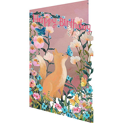 Fox & Flowers Card - Click Image to Close