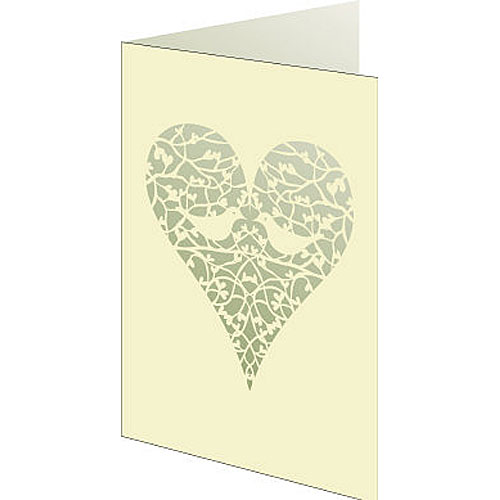 Turtle Doves Heart Card - Click Image to Close