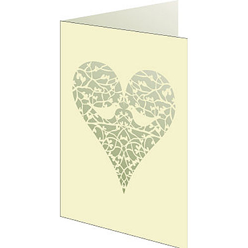 Turtle Doves Heart Card - Click Image to Close