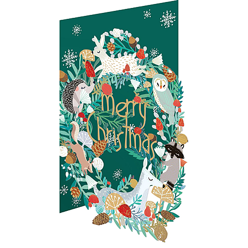 Animal Wreath Card - Click Image to Close