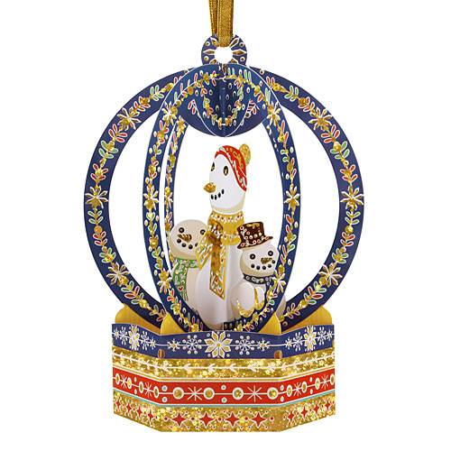 Snowmen Snow Globe Card - Click Image to Close