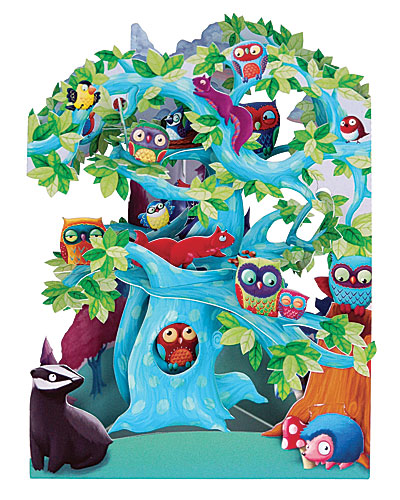 Woodland Tree of Birds Card - Click Image to Close