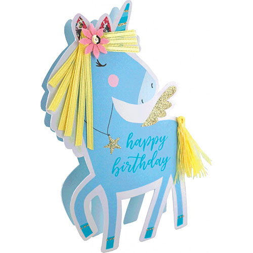 Birthday Unicorn Card (Blue) - Click Image to Close