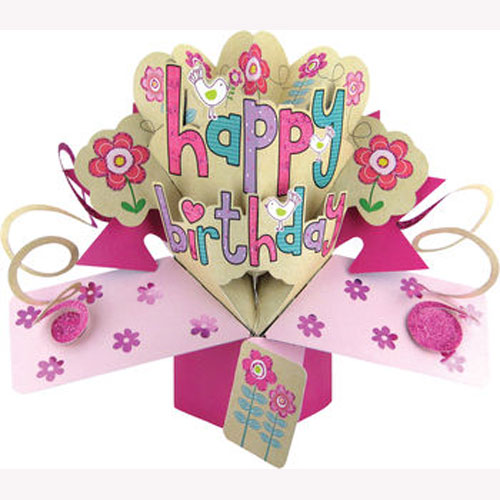 Happy Birthday (Pink) Card - Click Image to Close
