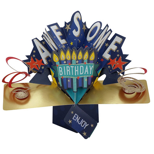 Awesome Birthday Card (Navy Blue) - Click Image to Close