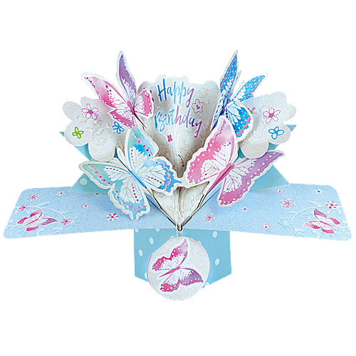 Butterfly Birthday Card (Pastel) - Click Image to Close
