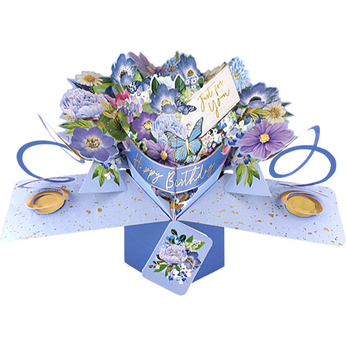 Birthday Blue Flowers - Click Image to Close