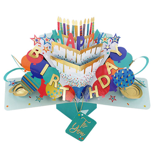 Birthday Cake & Candles Card - Click Image to Close