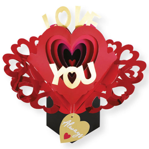 Love You With Hearts Card - Click Image to Close