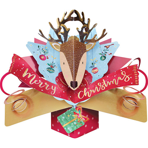 Reindeer With Baubles Card - Click Image to Close
