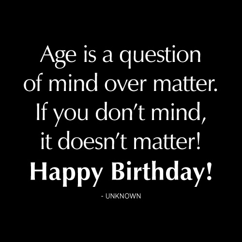 Age Is A Question Of Mind Over Matter Card - Click Image to Close