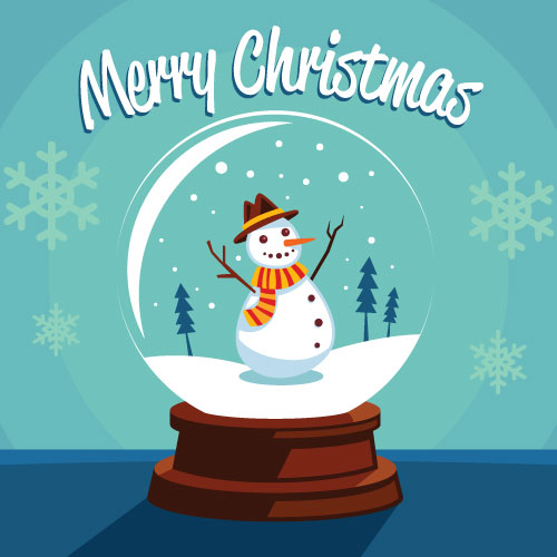 Snowman Snowglobe Greeting Card - Click Image to Close