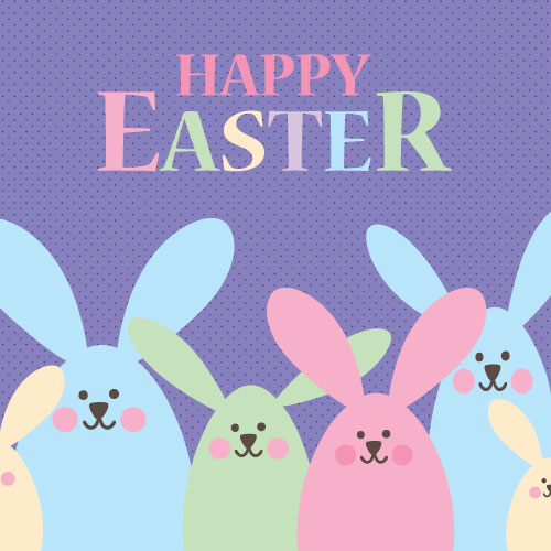 Pastel Bunnies Greeting Card - Click Image to Close