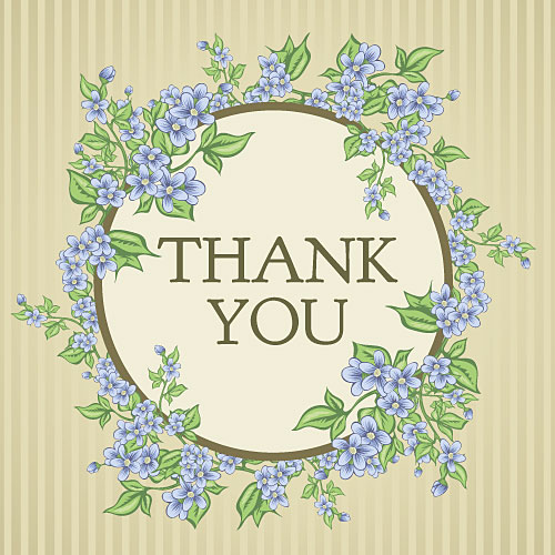 Thank You Greeting Card (Forget-Me-Nots) - Click Image to Close