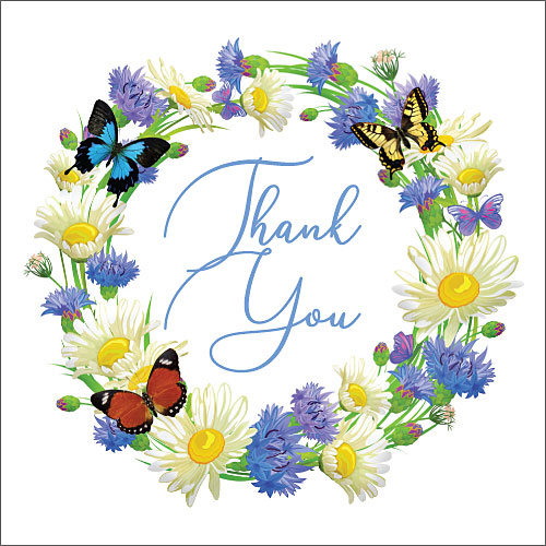 Thank You Greeting Card (Butterfly Circle) - Click Image to Close