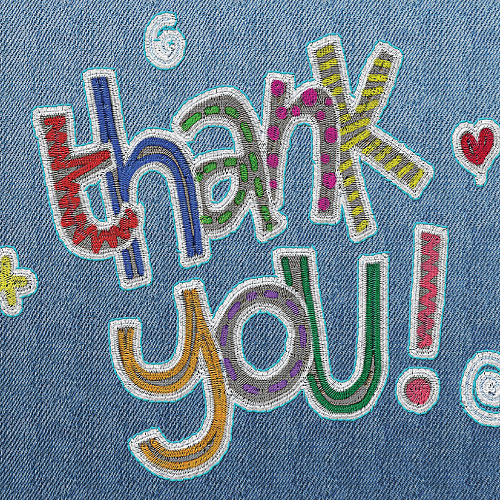 Thank You Greeting Card (Denim) - Click Image to Close