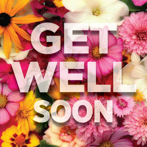Get Well Soon Greeting Card (Flower Background) - Click Image to Close