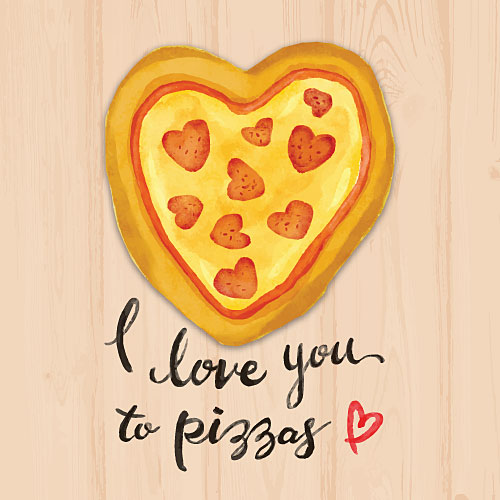 Love You To Pizzas Greeting Card - Click Image to Close