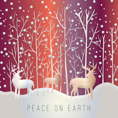 Peace On Earth Card (Deer In Forest) - Click Image to Close